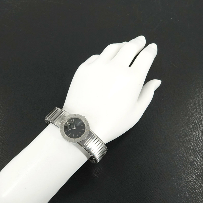 寶格麗 Tubogas BB262TS 女士腕錶,日期顯示,黑色石英錶-2