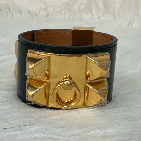 Hermes 黑皮金卯釘 CDC手環