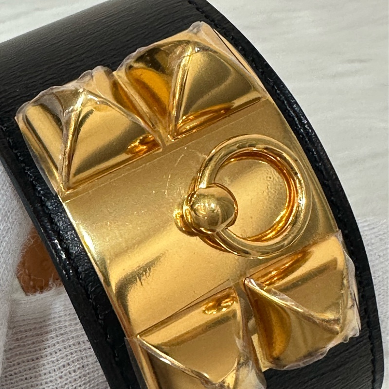 Hermes 黑皮金卯釘 CDC手環-9