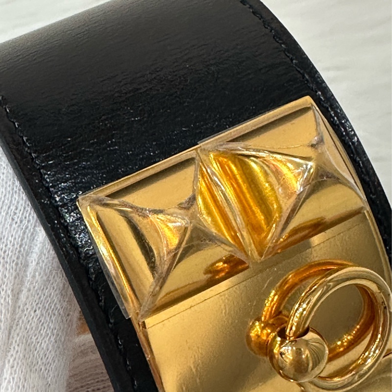 Hermes 黑皮金卯釘 CDC手環-10