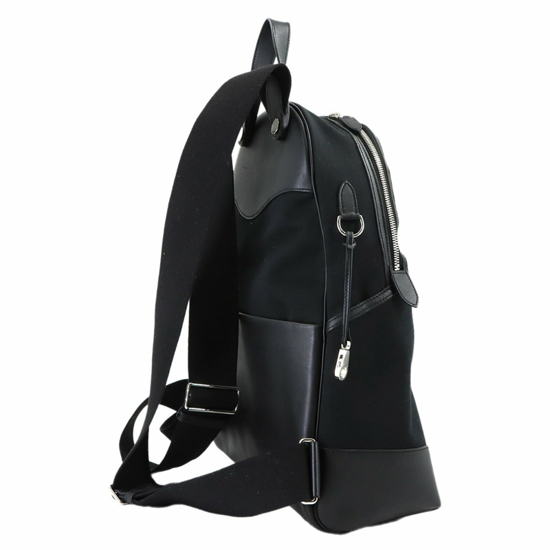 愛馬仕 Sac aux Allback 雙肩包,Toile Bivaque Swift 皮革,黑色,B 印記。-1