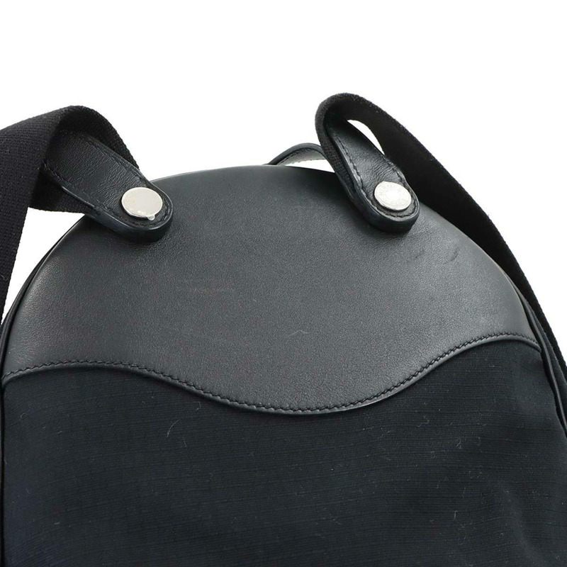 愛馬仕 Sac aux Allback 雙肩包,Toile Bivaque Swift 皮革,黑色,B 印記。-5