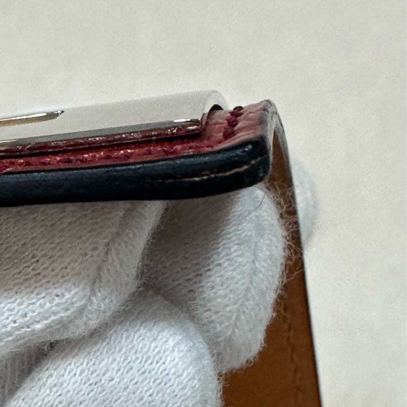 Hermes 紅鱷魚皮銀釦鉚釘手環 CDC-27