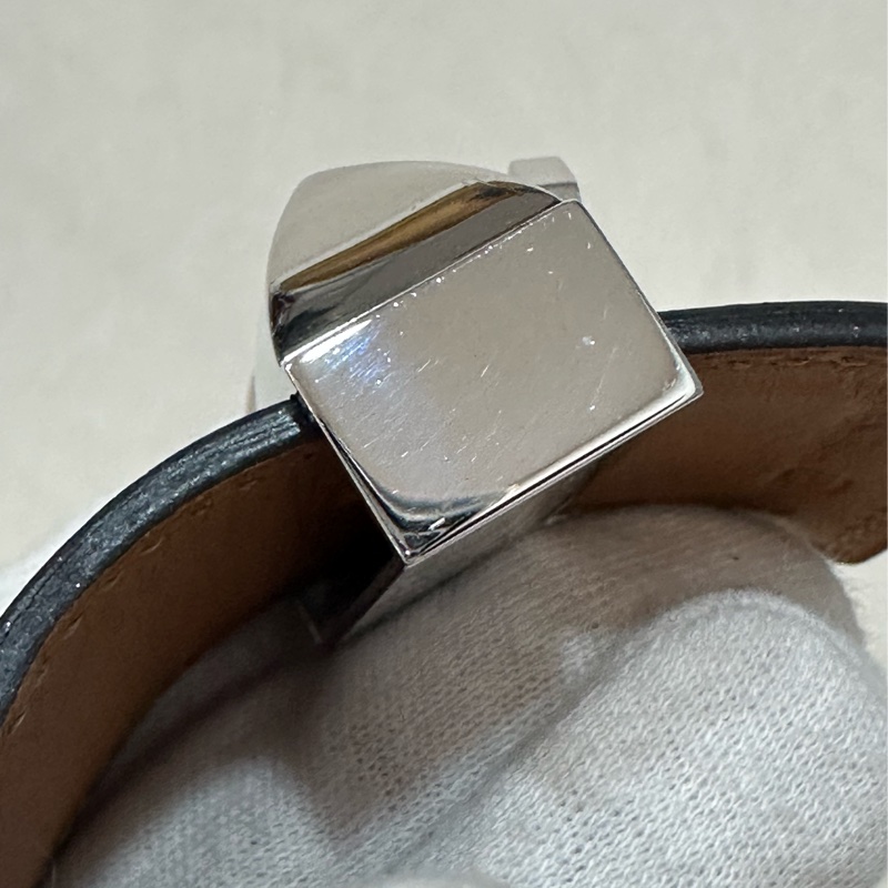 Hermes 紫皮銀釦卯釘手環 CDC-7