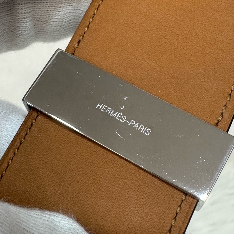 Hermes 紫皮銀釦卯釘手環 CDC-18