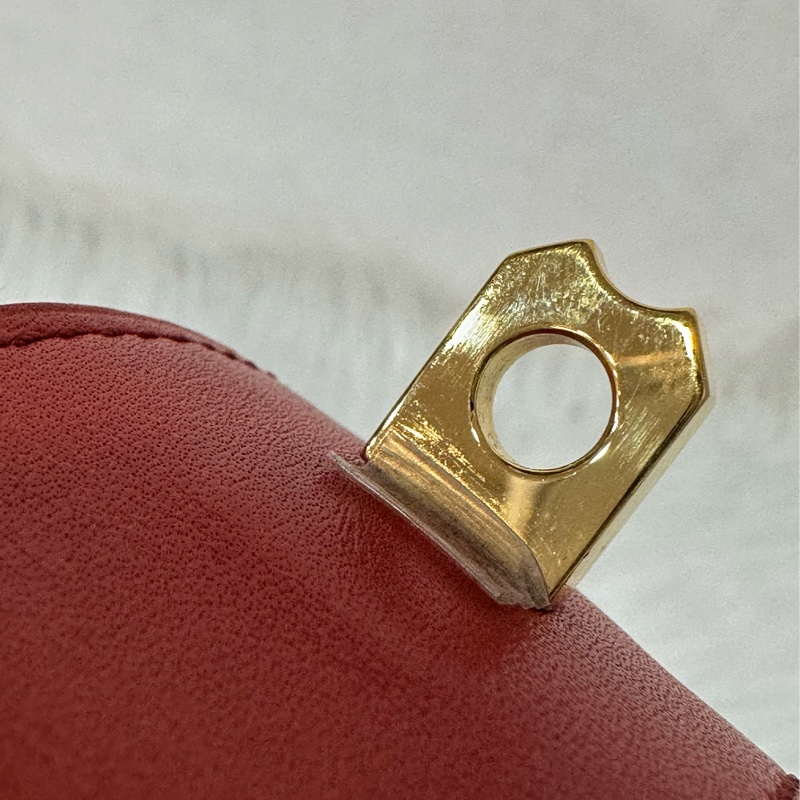 Hermes 橘紅皮金釦卯釘 CDC手環-6