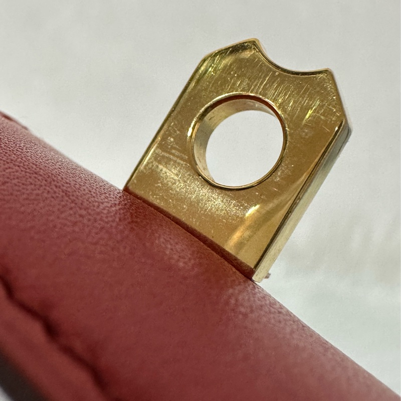Hermes 橘紅皮金釦卯釘 CDC手環-7
