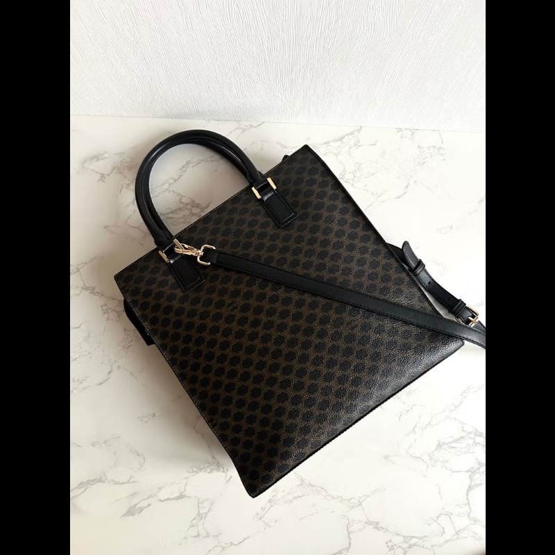 【LA LUNE】絕版中古包 Celine黑色老花托特包 單肩包 側背包 斜背包 二手包 復古包-1