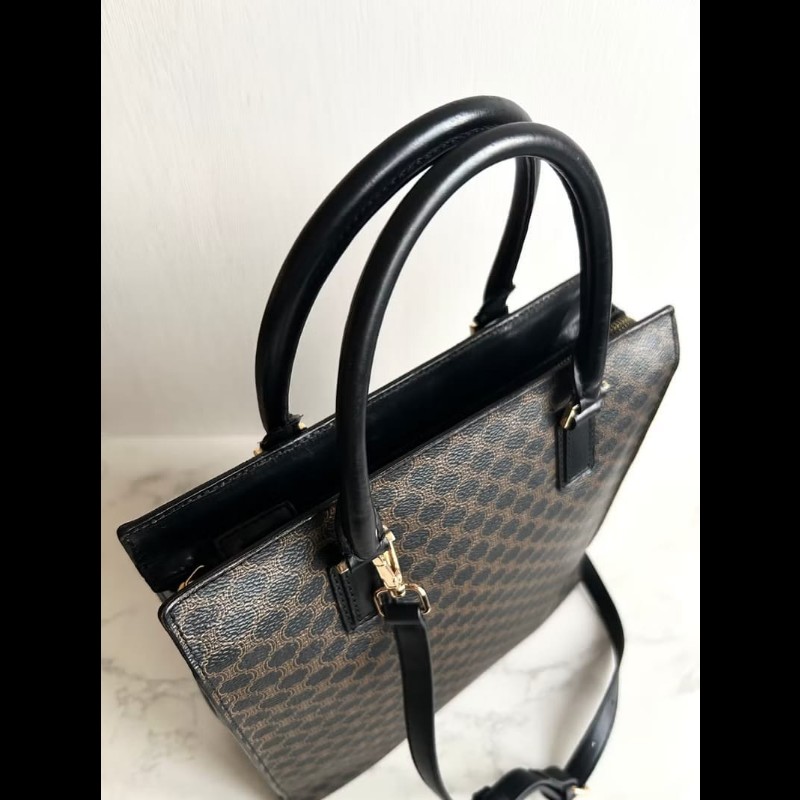 【LA LUNE】絕版中古包 Celine黑色老花托特包 單肩包 側背包 斜背包 二手包 復古包-2