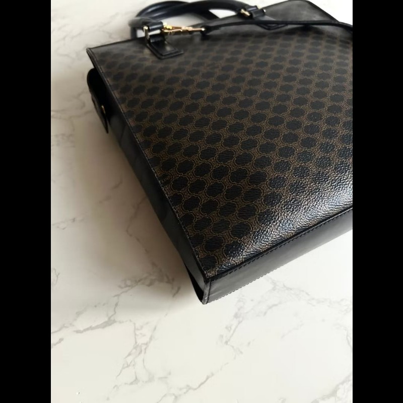 【LA LUNE】絕版中古包 Celine黑色老花托特包 單肩包 側背包 斜背包 二手包 復古包-6