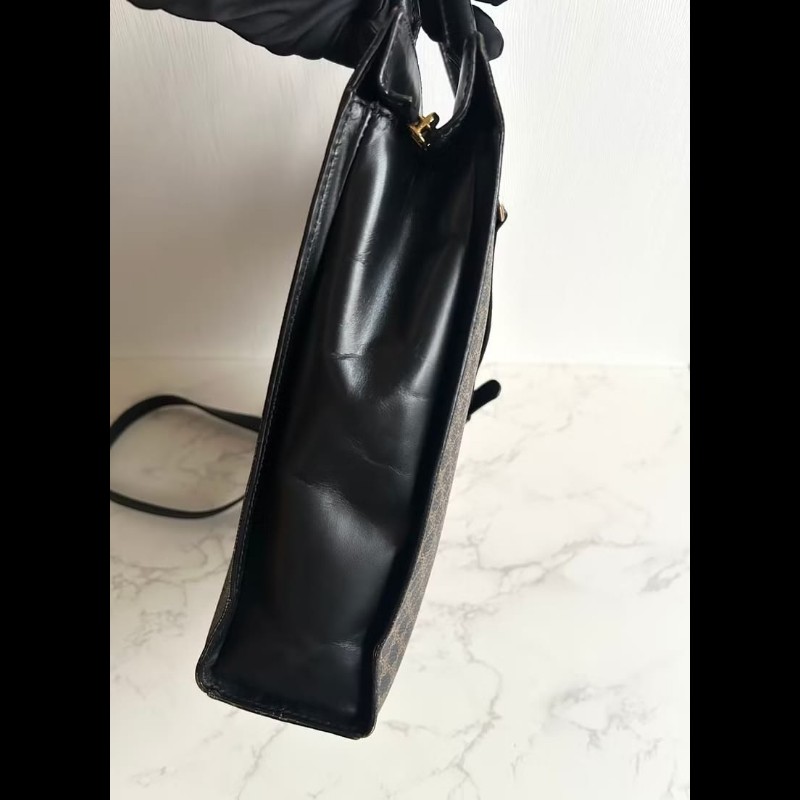 【LA LUNE】絕版中古包 Celine黑色老花托特包 單肩包 側背包 斜背包 二手包 復古包-7