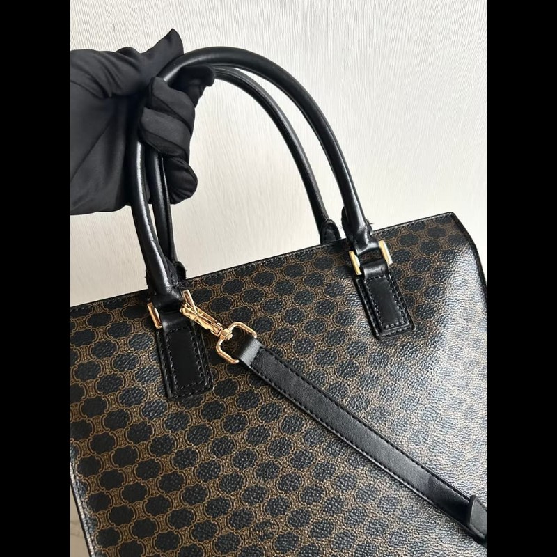 【LA LUNE】絕版中古包 Celine黑色老花托特包 單肩包 側背包 斜背包 二手包 復古包-8