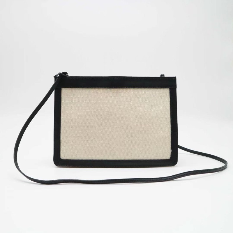 BALENCIAGA Pochette 黑白熊貓拼色 帆布拼皮 信封包26*19 9新 配件塵袋-2