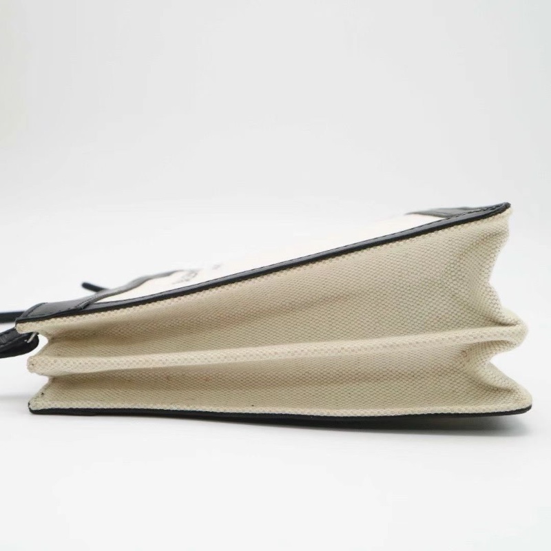 BALENCIAGA Pochette 黑白熊貓拼色 帆布拼皮 信封包26*19 9新 配件塵袋-3