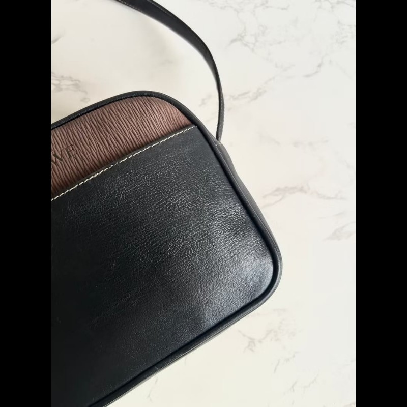 【LA LUNE】絕版中古包 Loewe蛇骨古董相機包 側背包 斜背包 皮革包 單肩包-1