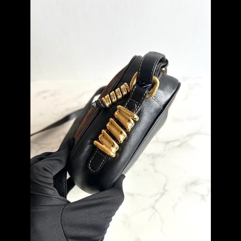 【LA LUNE】絕版中古包 Loewe蛇骨古董相機包 側背包 斜背包 皮革包 單肩包-3