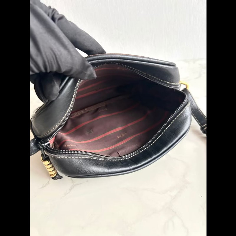 【LA LUNE】絕版中古包 Loewe蛇骨古董相機包 側背包 斜背包 皮革包 單肩包-5