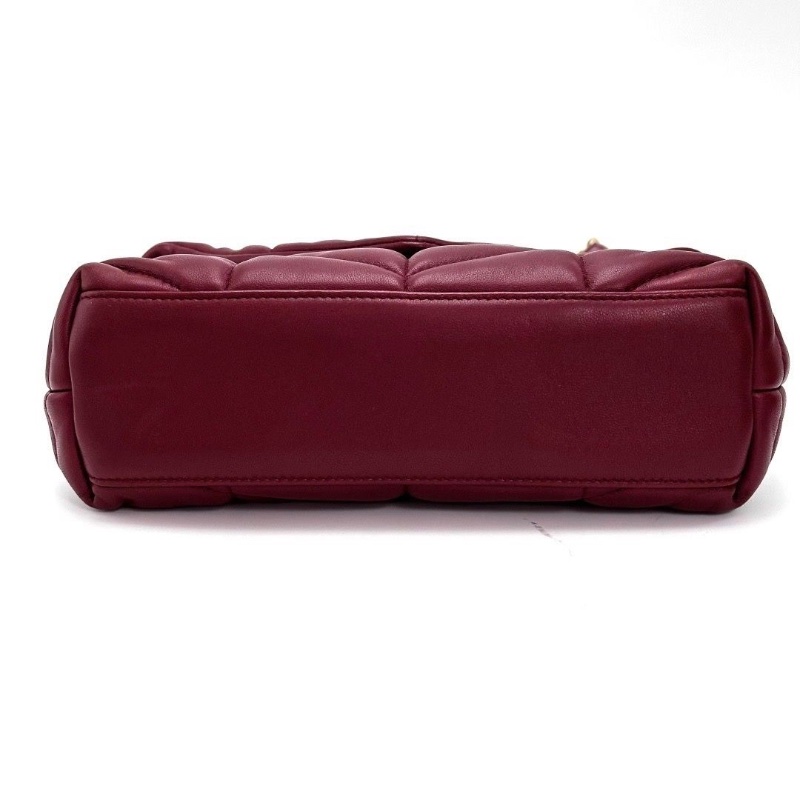 YSL 紅金PUFFERTOY 羊皮雲朵肩背斜背鏈條包21*13.5*8 9新 配件塵袋-5