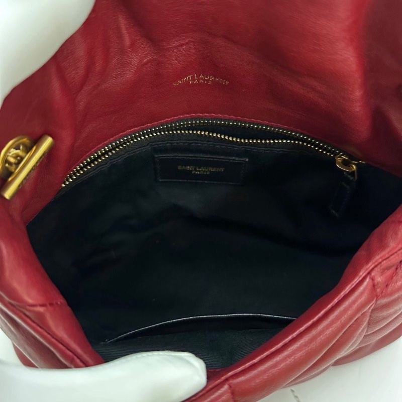YSL 紅金PUFFERTOY 羊皮雲朵肩背斜背鏈條包21*13.5*8 9新 配件塵袋-7