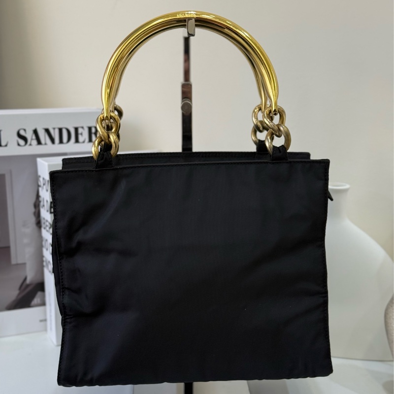 Prada 黑金手柄托特手提包-1
