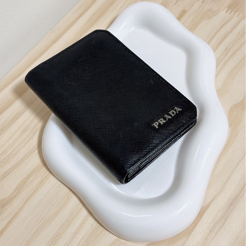 PRADA 黑防刮卡包-0