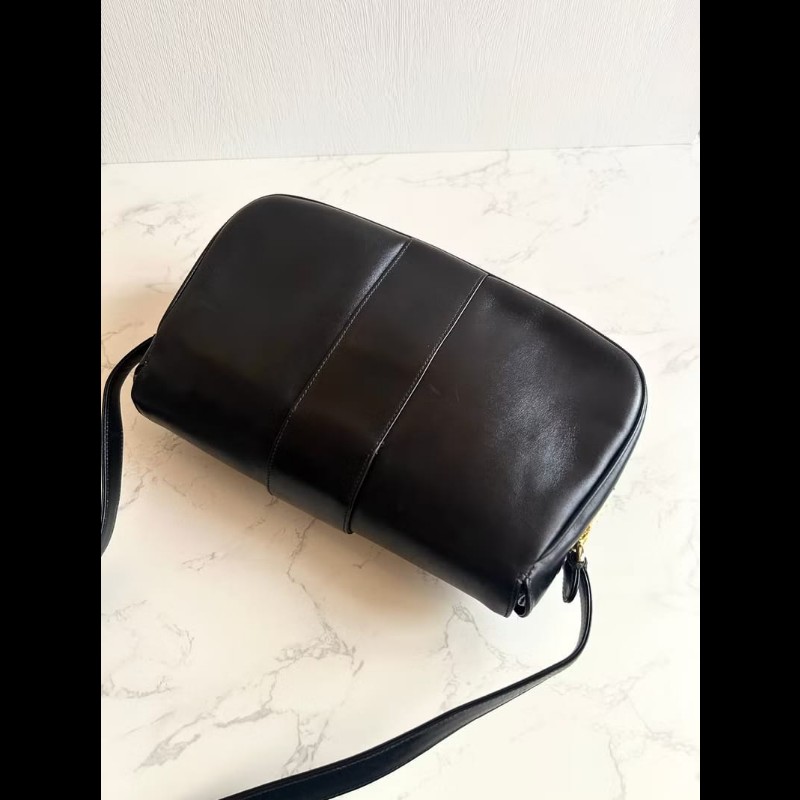 【LA LUNE】稀有品 Celine黑金大凱旋門馬鞍包 單肩包 側背包 中古包 二手包-8