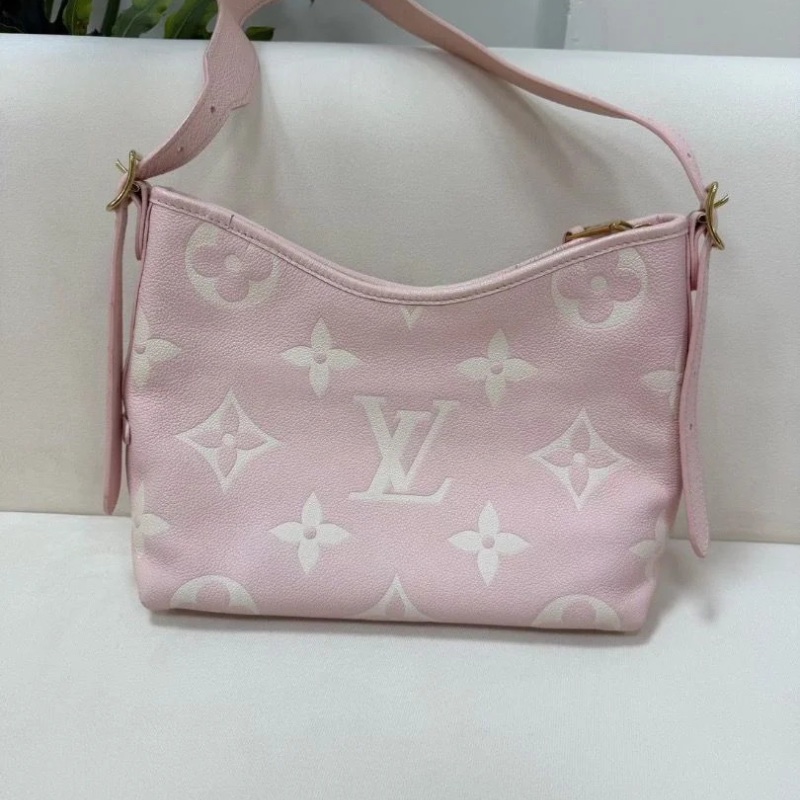 Lv 櫻花粉carryall 全皮壓紋 小號 芯片款 29.5×24cm 9新 配件子袋 塵袋-4