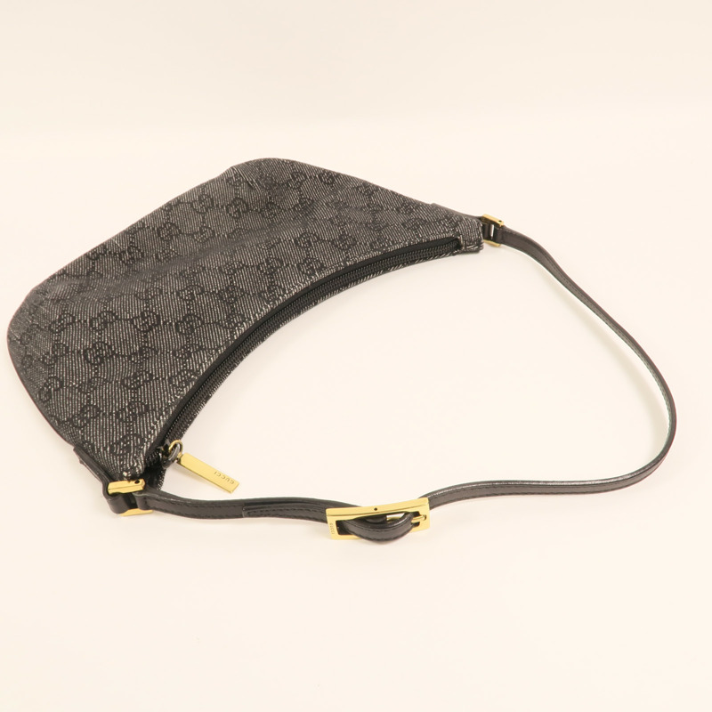 GUCCI 牛仔布Shoulder Bag金扣肩背袋-7