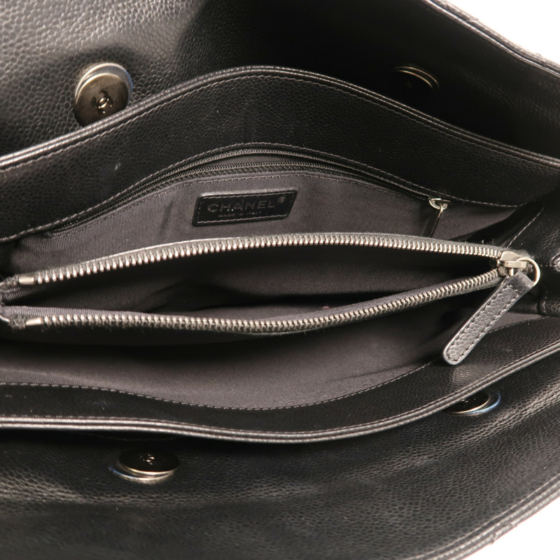 CHANEL 牛皮皮革Chain Shoulder銀扣鏈帶肩背袋-4