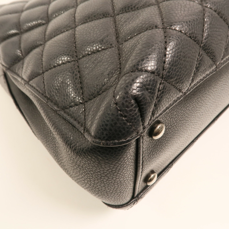 CHANEL 牛皮皮革Chain Shoulder銀扣鏈帶肩背袋-12