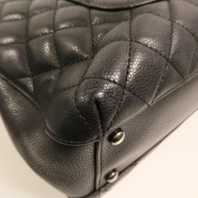 CHANEL 牛皮皮革Chain Shoulder銀扣鏈帶肩背袋-14