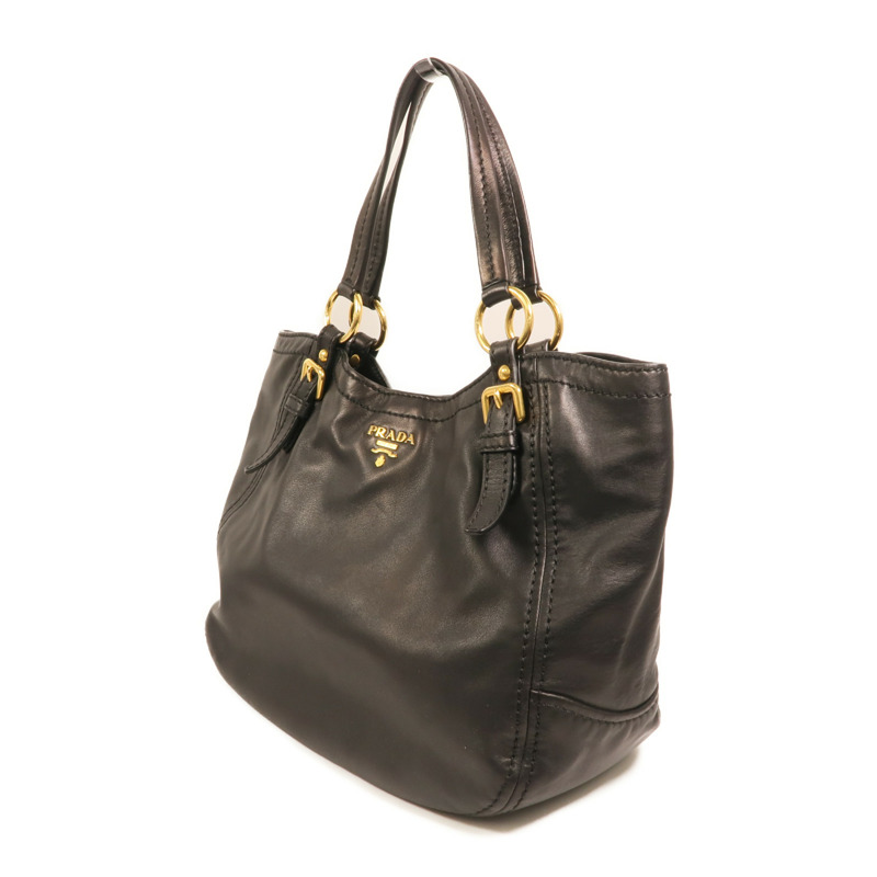 PRADA 牛皮皮革Shoulder Bag金扣肩背袋-2