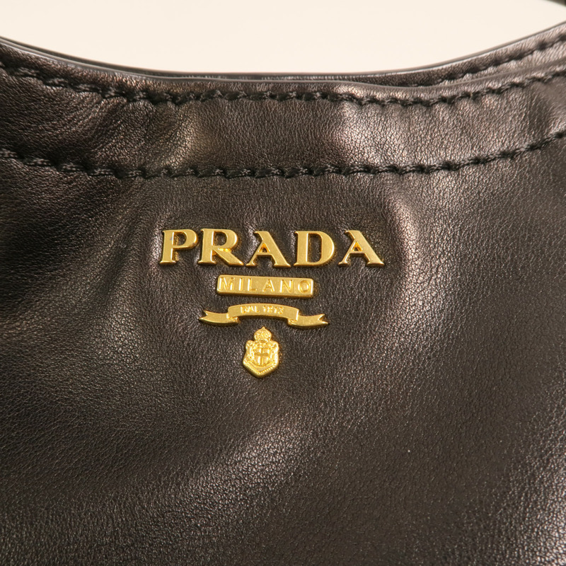 PRADA 牛皮皮革Shoulder Bag金扣肩背袋-8