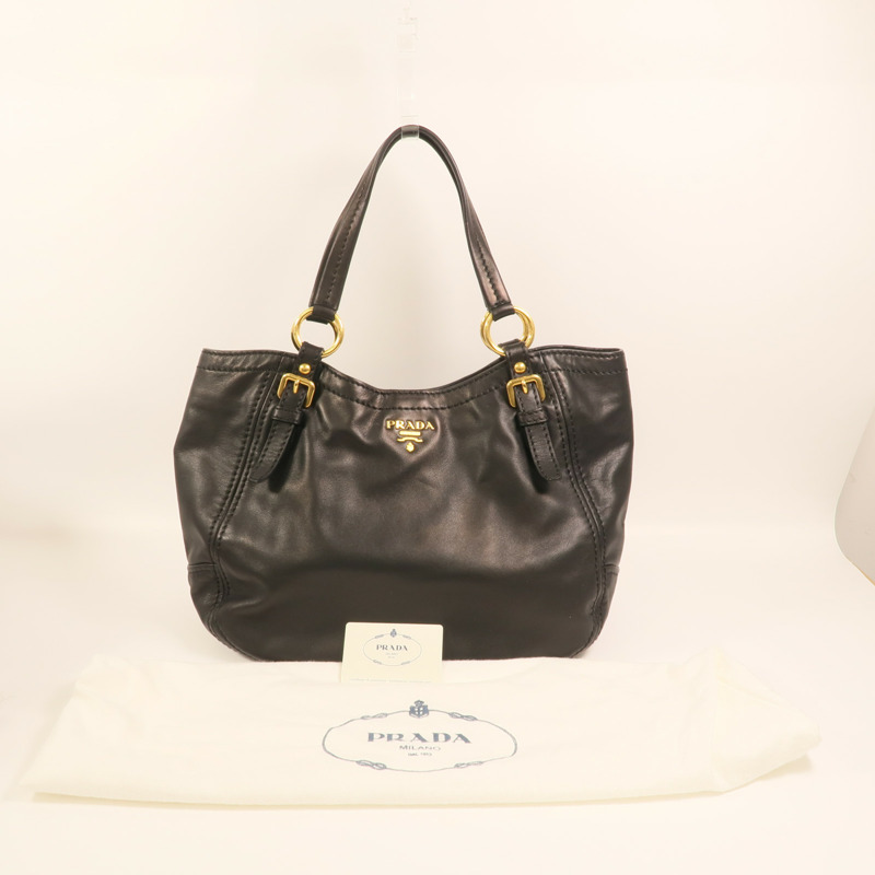 PRADA 牛皮皮革Shoulder Bag金扣肩背袋-10