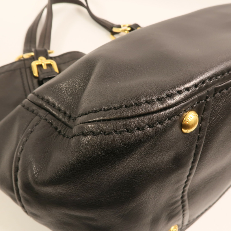 PRADA 牛皮皮革Shoulder Bag金扣肩背袋-12