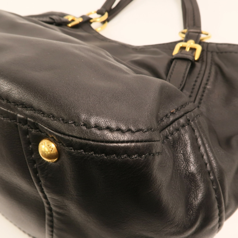 PRADA 牛皮皮革Shoulder Bag金扣肩背袋-13