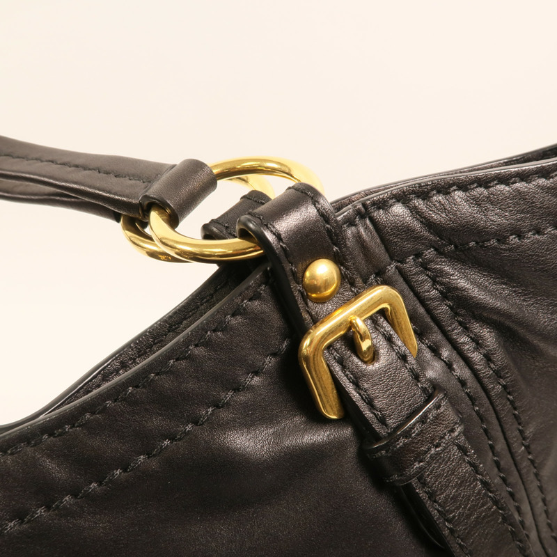 PRADA 牛皮皮革Shoulder Bag金扣肩背袋-15