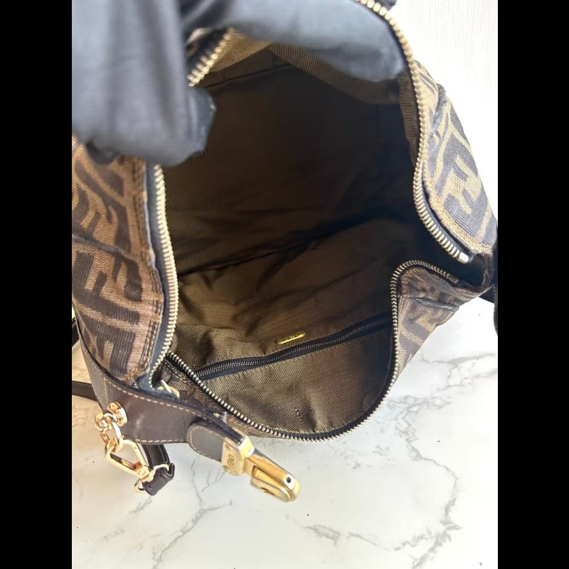 【LA LUNE】絕版中古包 Fendi老花金扣飯盒包 側背包 斜背包 斜孭包 單肩包-7