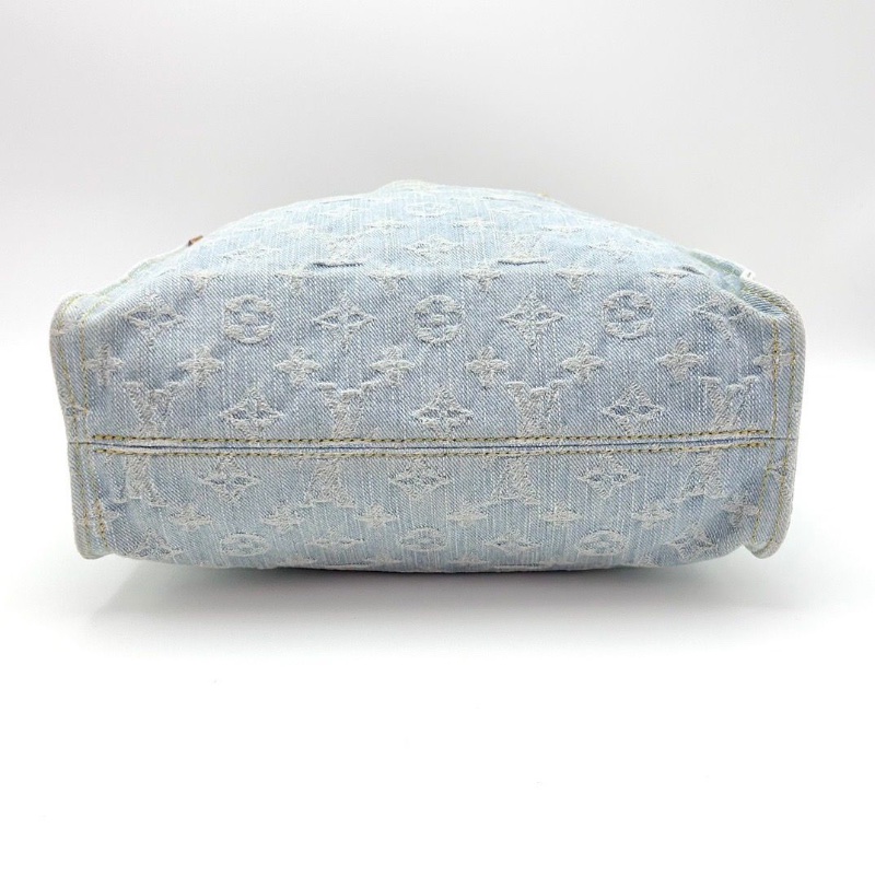 Lv 小號丹寧淺牛仔手提托特包28*22*11 9新 配件塵袋-5