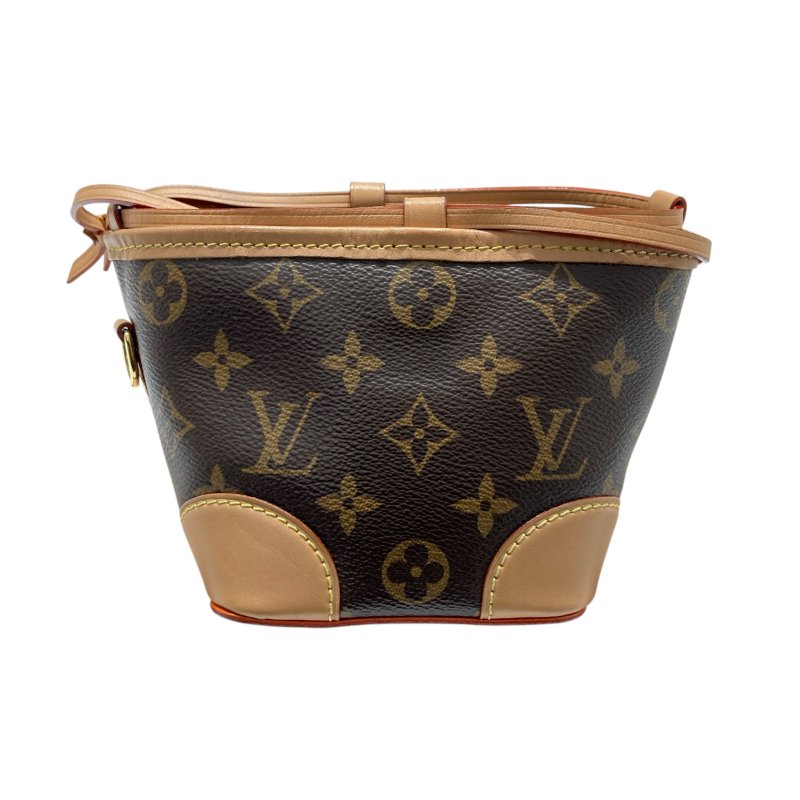 LOUIS VUITTON 路易威登 M57099 NOE PURSE MINI 迷你老花水桶包 帆布 棕色 金釦-2