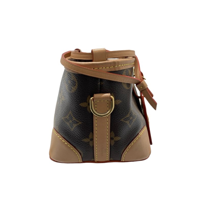 LOUIS VUITTON 路易威登 M57099 NOE PURSE MINI 迷你老花水桶包 帆布 棕色 金釦-3