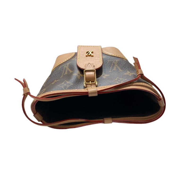 LOUIS VUITTON 路易威登 M57099 NOE PURSE MINI 迷你老花水桶包 帆布 棕色 金釦-6