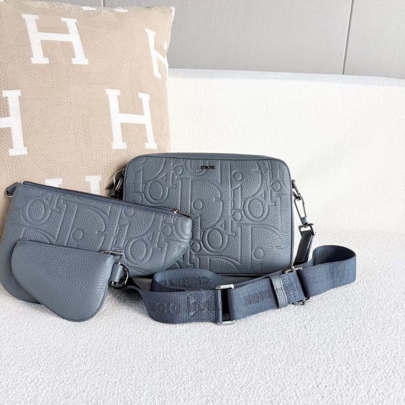 Dior馬鞍三合一斜挎包 深灰色 銀扣 23.5*16.5*4  9新 配件馬鞍子包*2 肩帶 塵袋-1