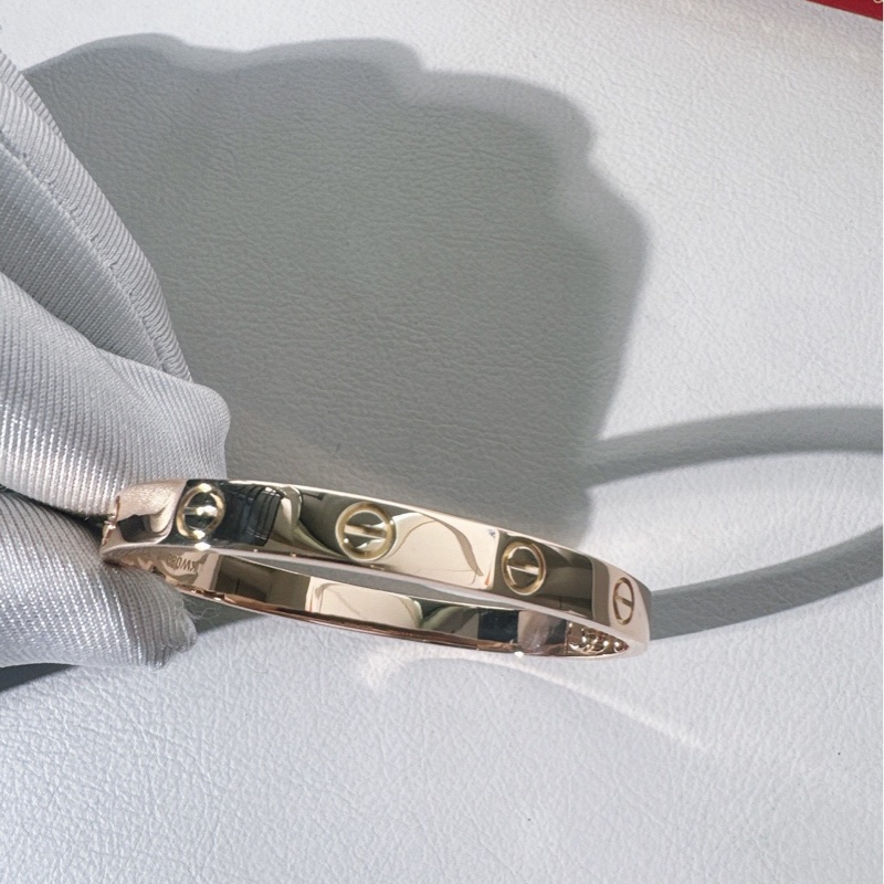 99新 Cartier卡地亞 love系列 寬版玫瑰金手鐲,16號 第四代,2019 年購入-4