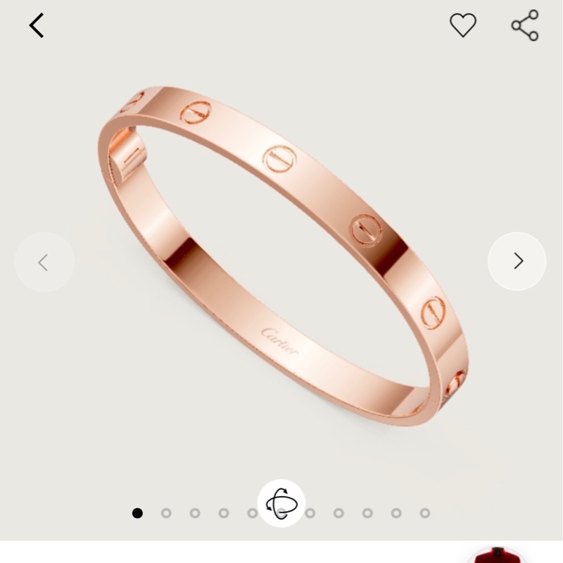 99新 Cartier卡地亞 love系列 寬版玫瑰金手鐲,16號 第四代,2019 年購入-7