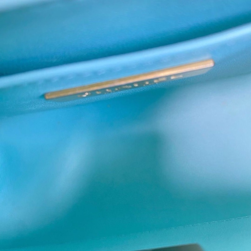 Chanel毛呢粗花款手柄盒子包 芯片款 白拼綠色 金扣16*14*7 9新 配件塵袋-6