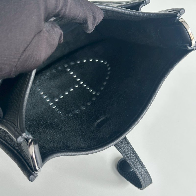 99新🆕 新尺寸✨ Hermès 愛馬仕 Evelyne 23 黑色銀釦-9