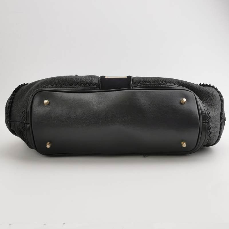 Burberry牛皮翻毛皮純色流蘇裝飾銘牌徽標斜挎包單肩包-4