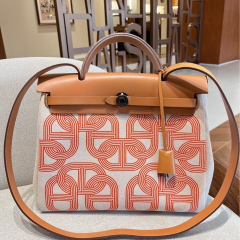 HERMES愛馬仕豬鼻子限定銀扣herbag31  31*12*25 銀扣 附件/鎖具/子包