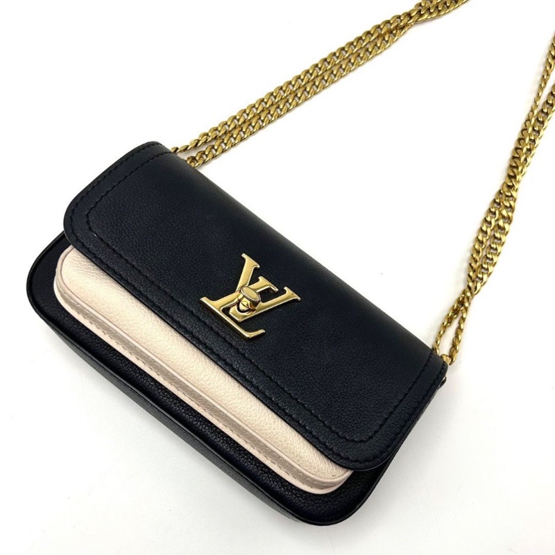 LV LOCKMETENDER 拼色肩背斜背鏈條包芯片款19*11*6 9新 配件塵袋-1